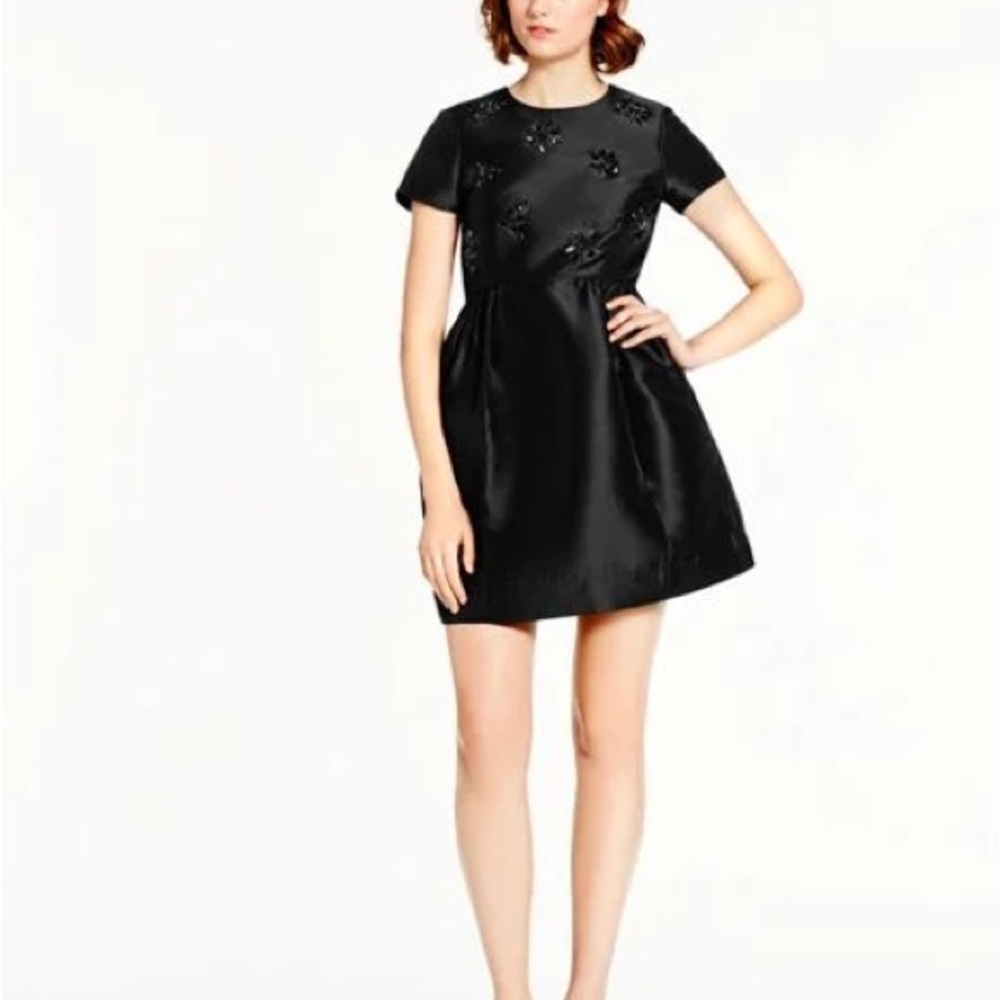 Kate Spade Black Embellished Fit and Flare Mini Dress
